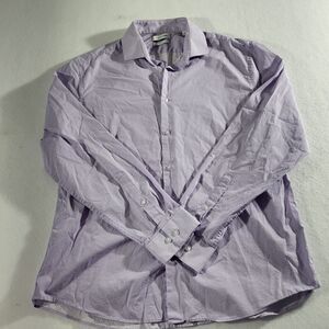 Calvin Klein Men's Long Sleeve Purple Slim Fit Dress Shirt Size L